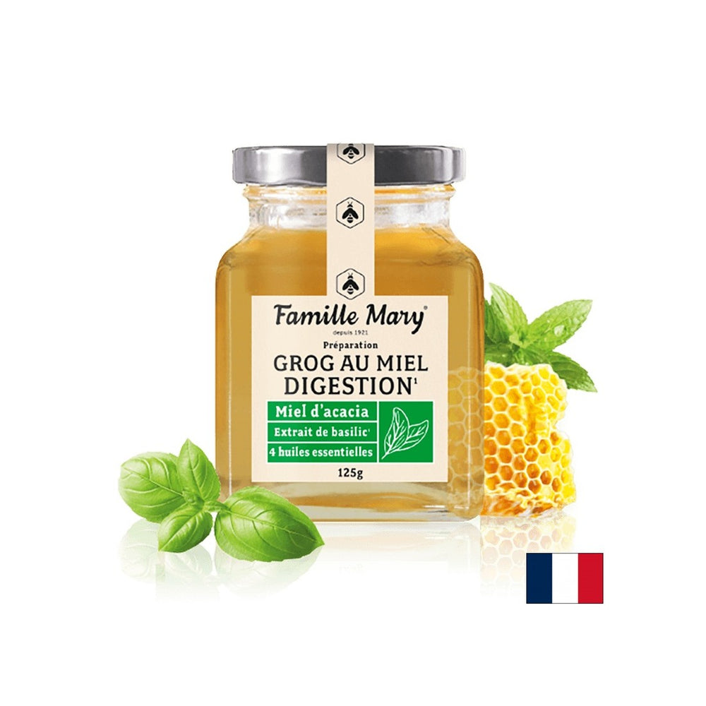 Grog pentru o digestie bună (cu miere de salcâm, 4 tipuri de uleiuri esențiale și busuioc), 125 g