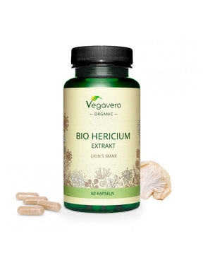 Hericium Bio Extrakt/ Hericium (Lion's mane) BIO extract, 60 capsules, 100% Vegan Vegavero - Nutra Best Europe