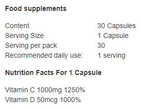 Vitamina C 1000 + D3 2000 UI 30 capsule
