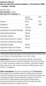Sulfat de glucozamină cu putere maximă | Plus condroitină, MSM și colagen - 180 de tablete