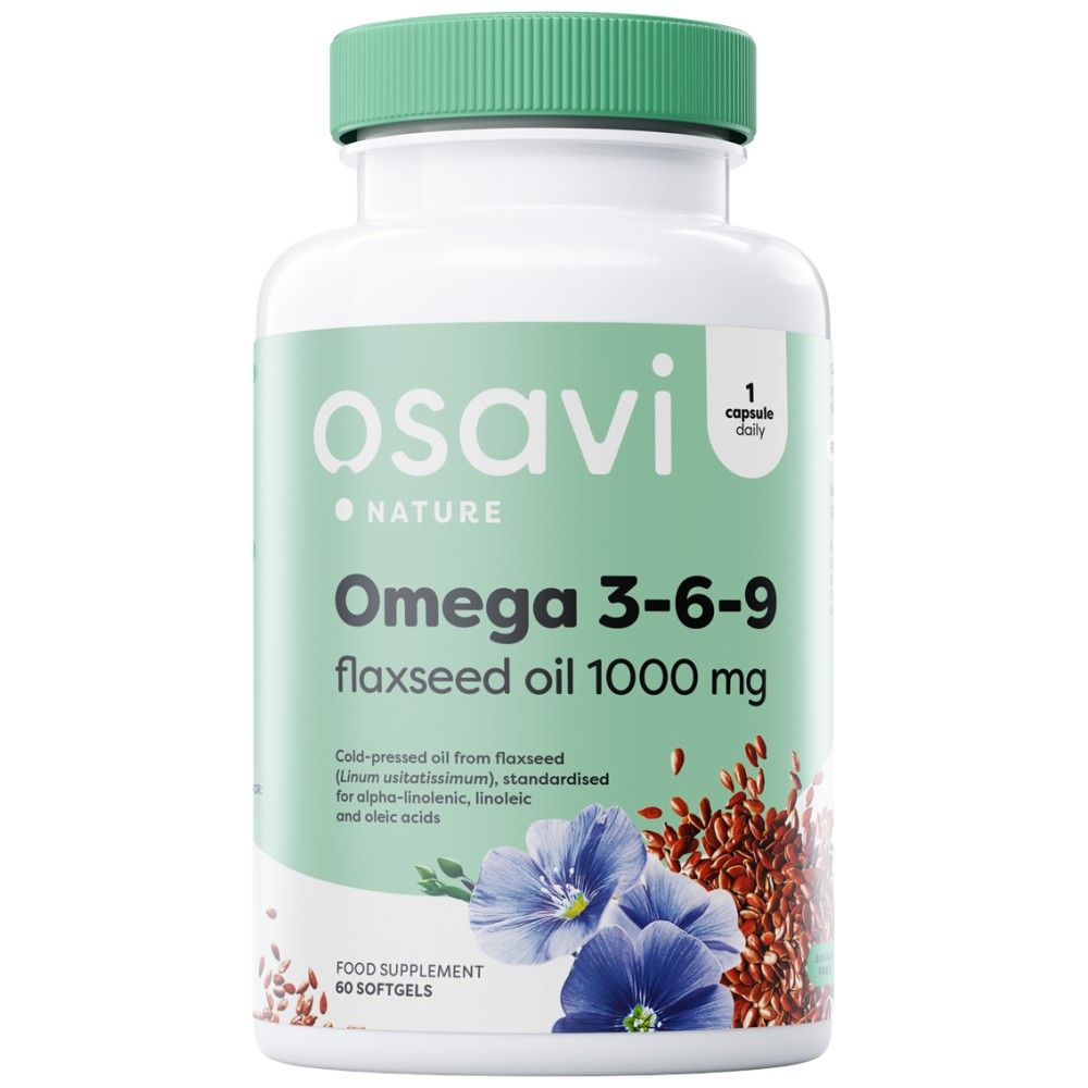 Omega 3-6-9 Ulei din semințe de in 1000 mg - 60 capsule moi