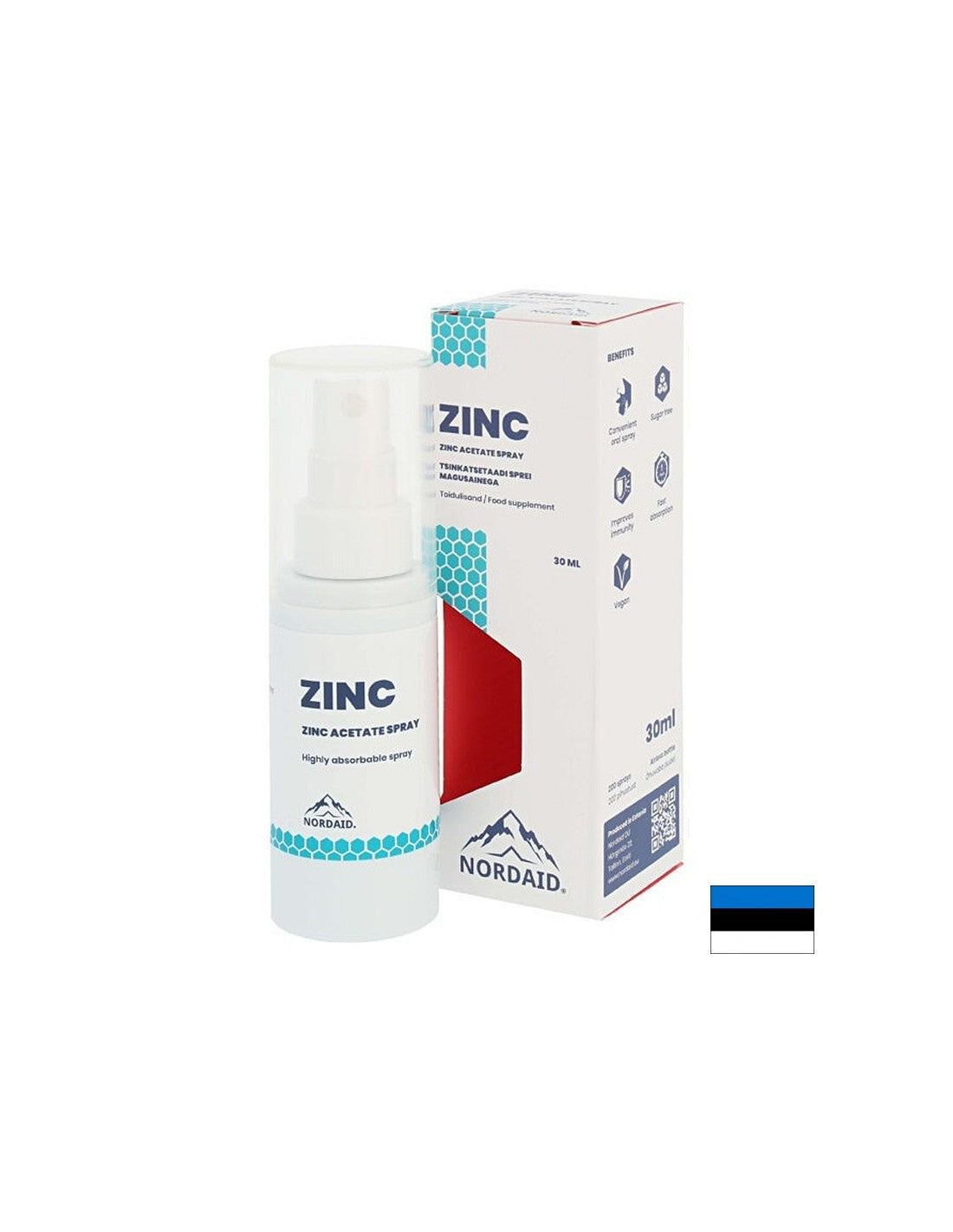 Imunitate - Zinc (acetat), spray cu aromă de mentă 30 ml/ 200 spray-uri Nordaid