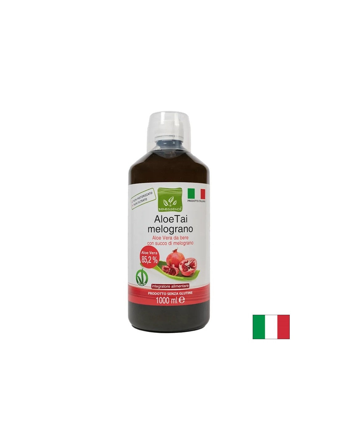 Aloe vera (suc și pulpă din frunze) + suc de rodie - Imunitate, digestie, protecție antioxidantă. 1 litru, 20 de doze
