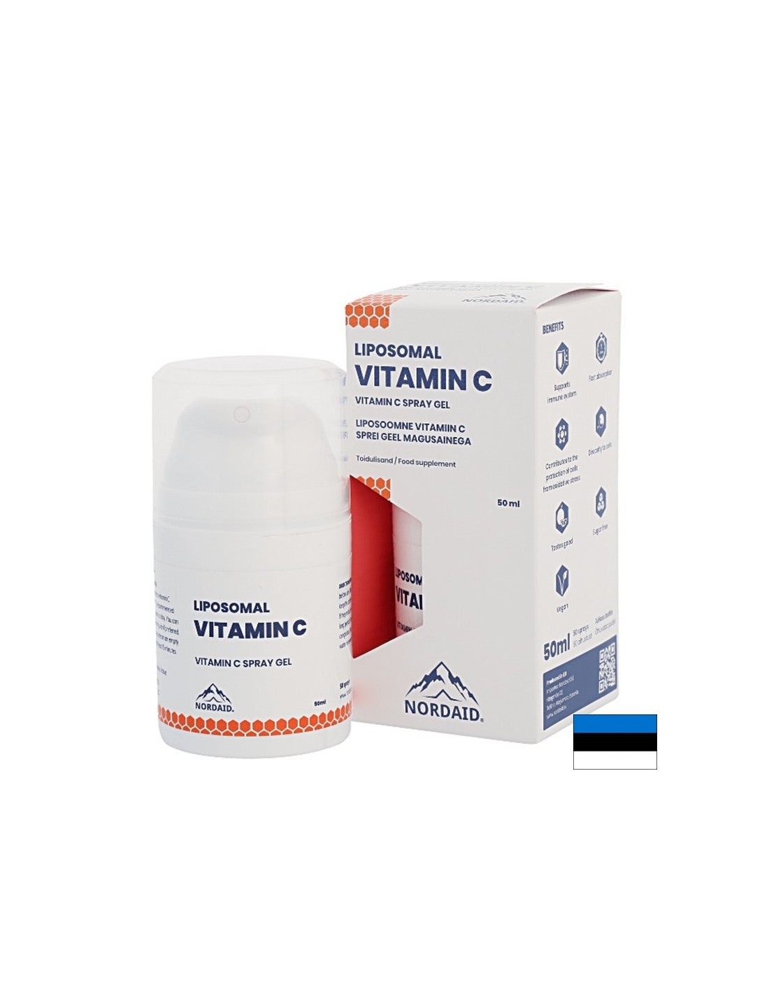 Immunity - Vitamina C lipozomală - spray-gel de gură cu aromă de mango, 50 ml Nordaid