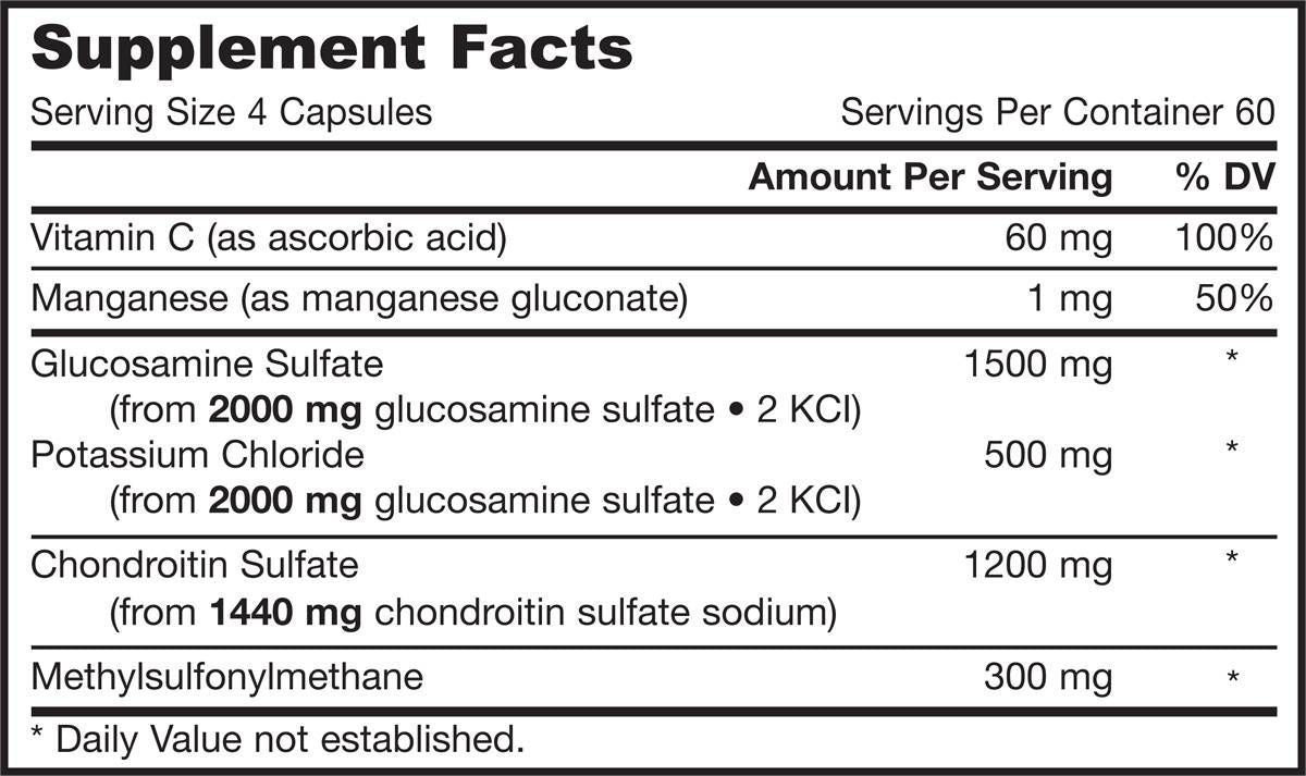Glucozamină, condroitină, MSM - 240 capsule