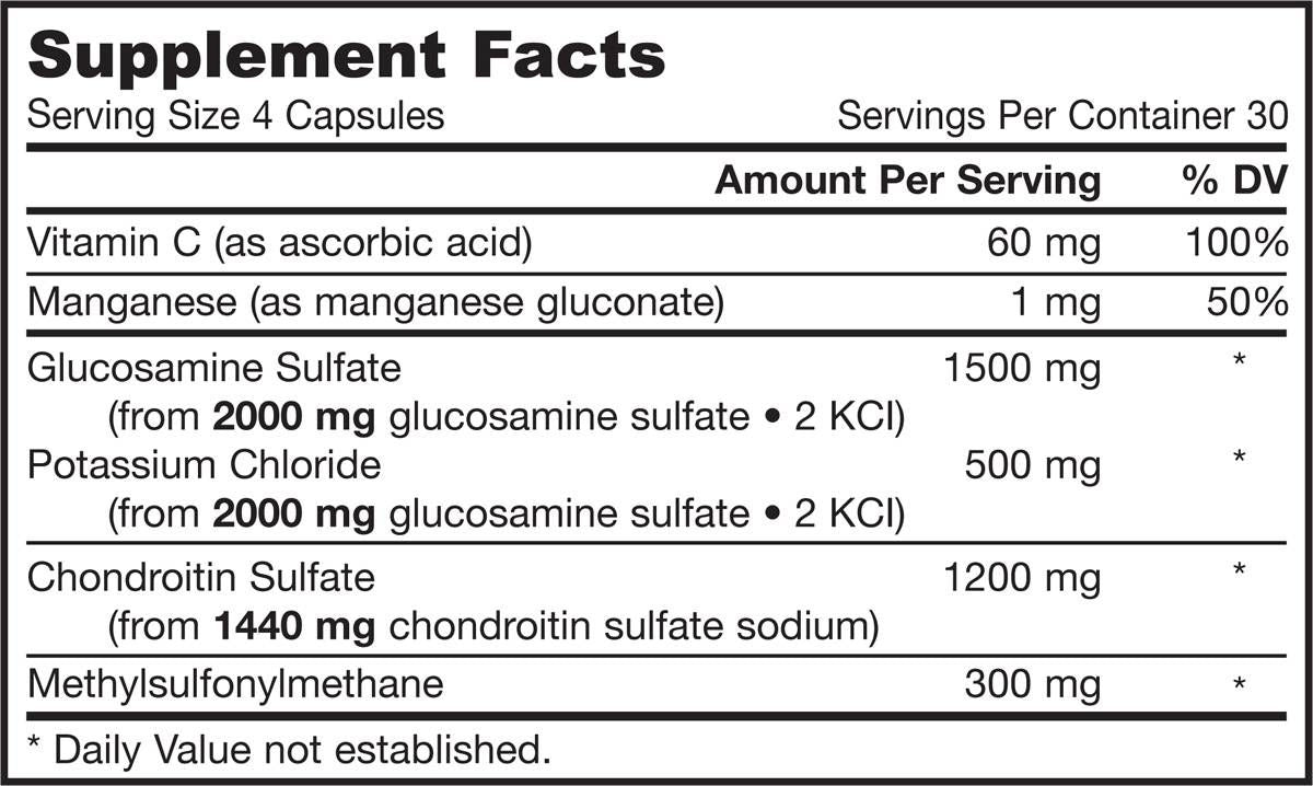 Glucozamină, condroitină, MSM - 120 capsule
