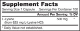 L-Lizină 500 mg - 100 capsule