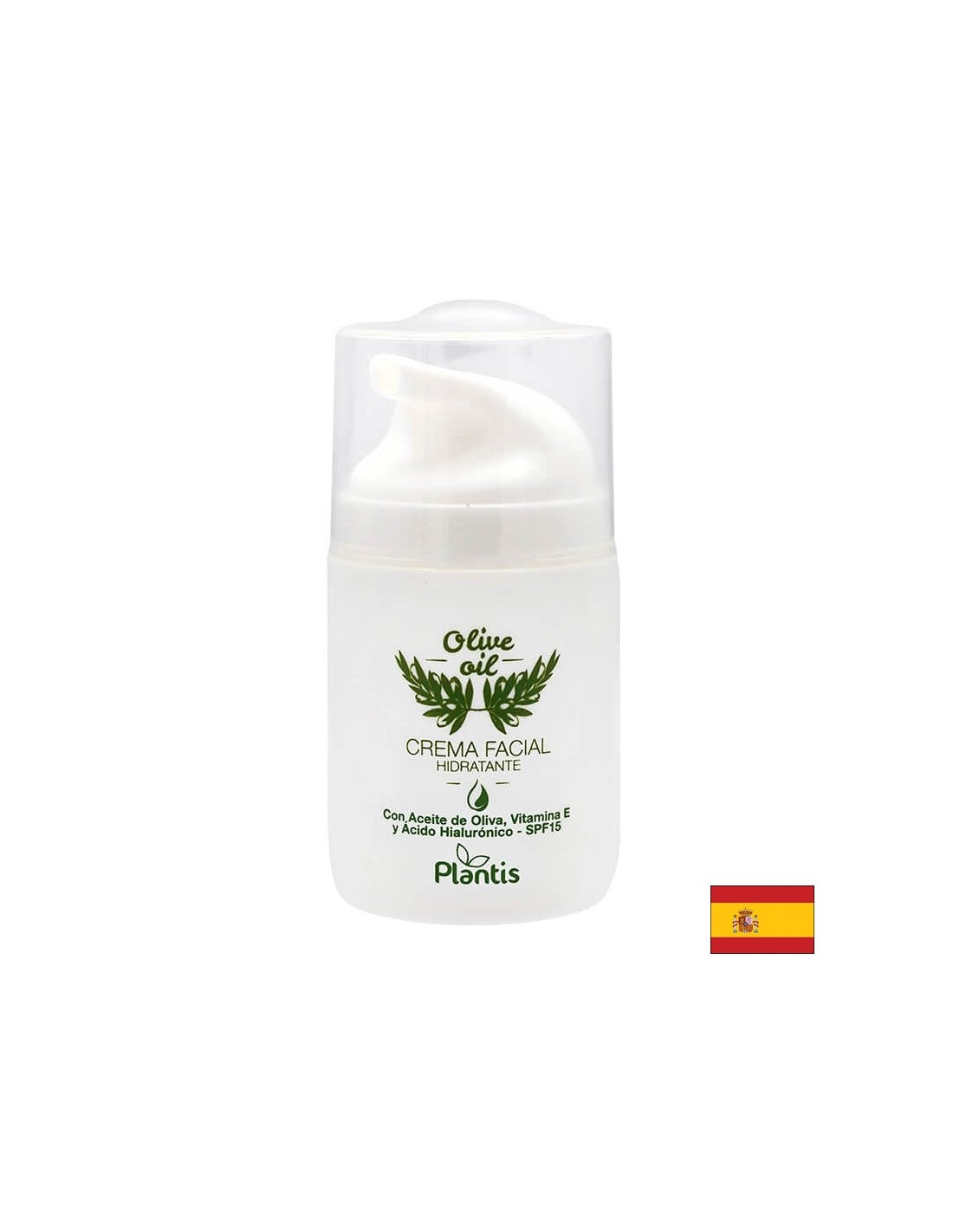 Cremă hidratantă pentru față cu ulei de măsline, vitamina E și acid hialuronic SPF15, 50 ml