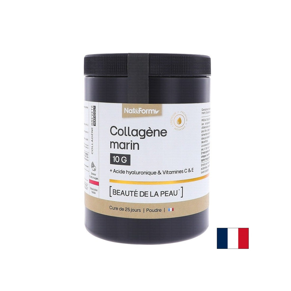 Colagen marin hidrolizat + acid hialuronic, vitamina C și E, pudră 315 g, cu aromă de fructul pasiunii