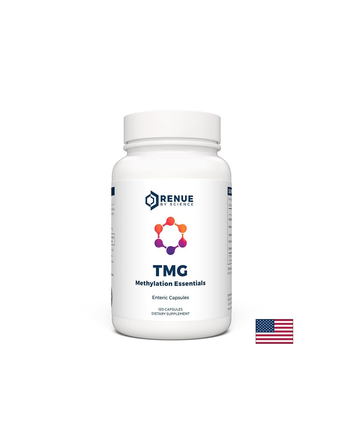 Anti-imbatranire, protectie ADN - TMG - trimetilglicina, zinc, vitaminele B6 &amp; B12, acid folic, 120 capsule pentru 4 luni de aport