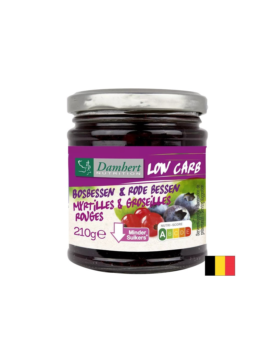 Dulceață de afine și coacăze negre cu conținut scăzut de zahăr și carbohidrați, 210 g