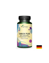 Controlul diabetului - Crom + Papadie, Magneziu si Vitamina B12, 90 capsule