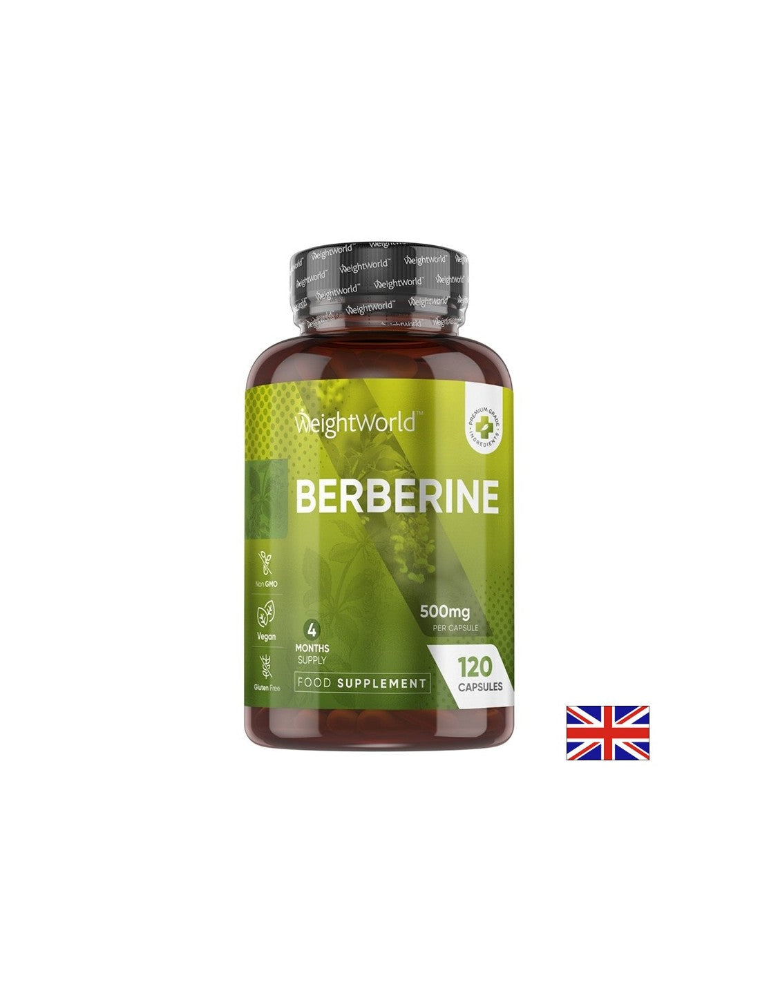 Controlul zahărului din sânge și al colesterolului - Berberină, 500 mg x 120 capsule