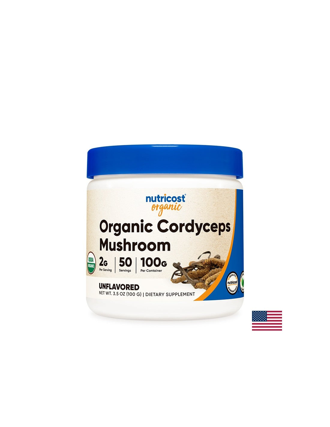 Pentru oboseală și stres - Cordyceps Organic, 100 g, pulbere Nutricost