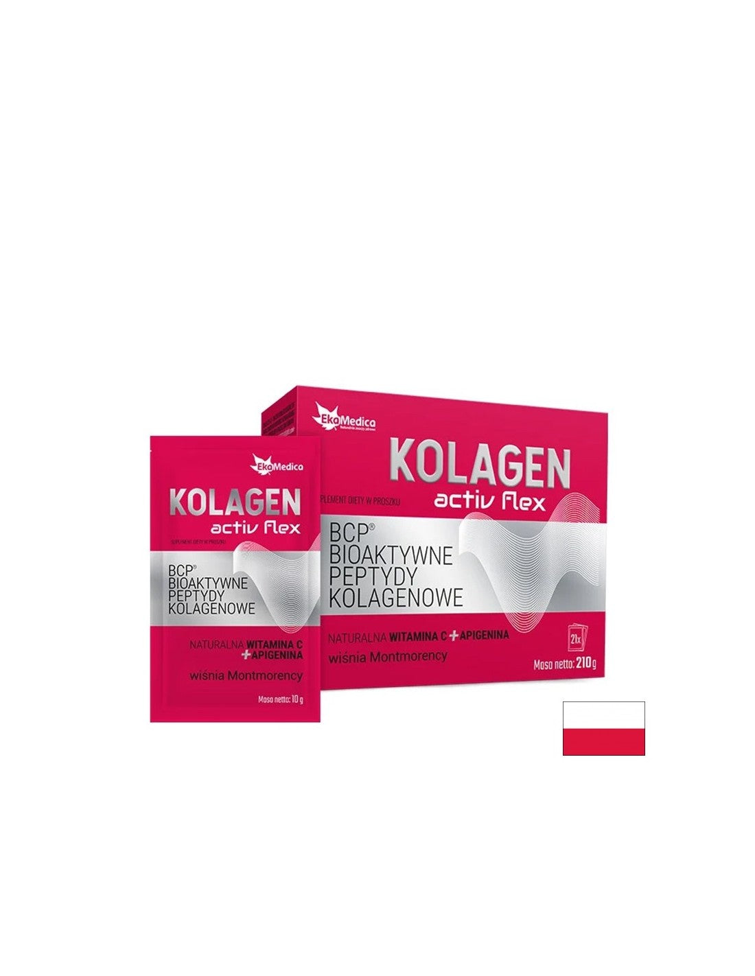 Păr și piele - Peptide bioactive de colagen + vitamina C și Apigenină, 21 plicuri