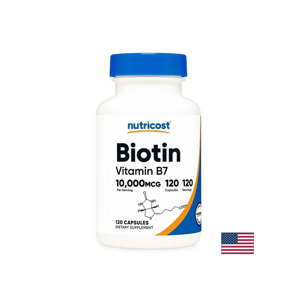 Păr, Piele și Unghii - Biotină (Vitamina B7), 10000 µg x 120 capsule