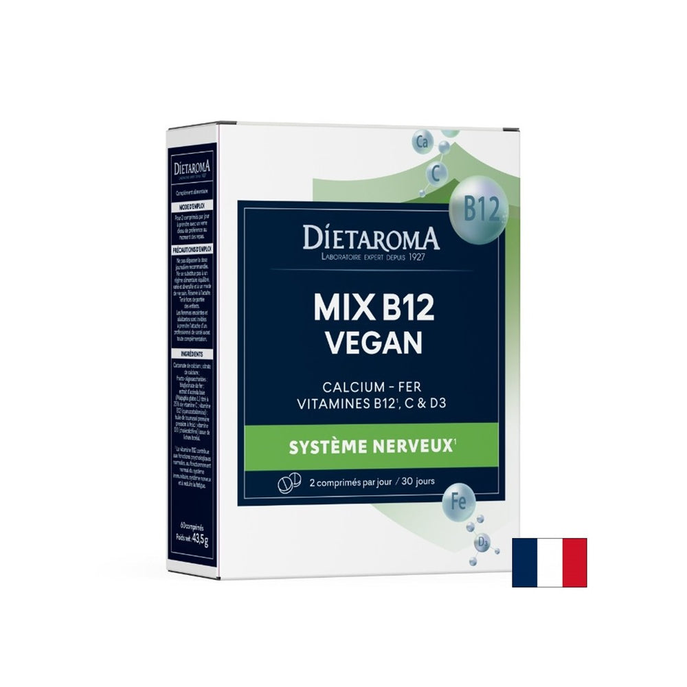 Sistem osos și circulație - Vitamina B12 + fier, calciu, vitamina C și D3 (formulă vegană), 60 de comprimate