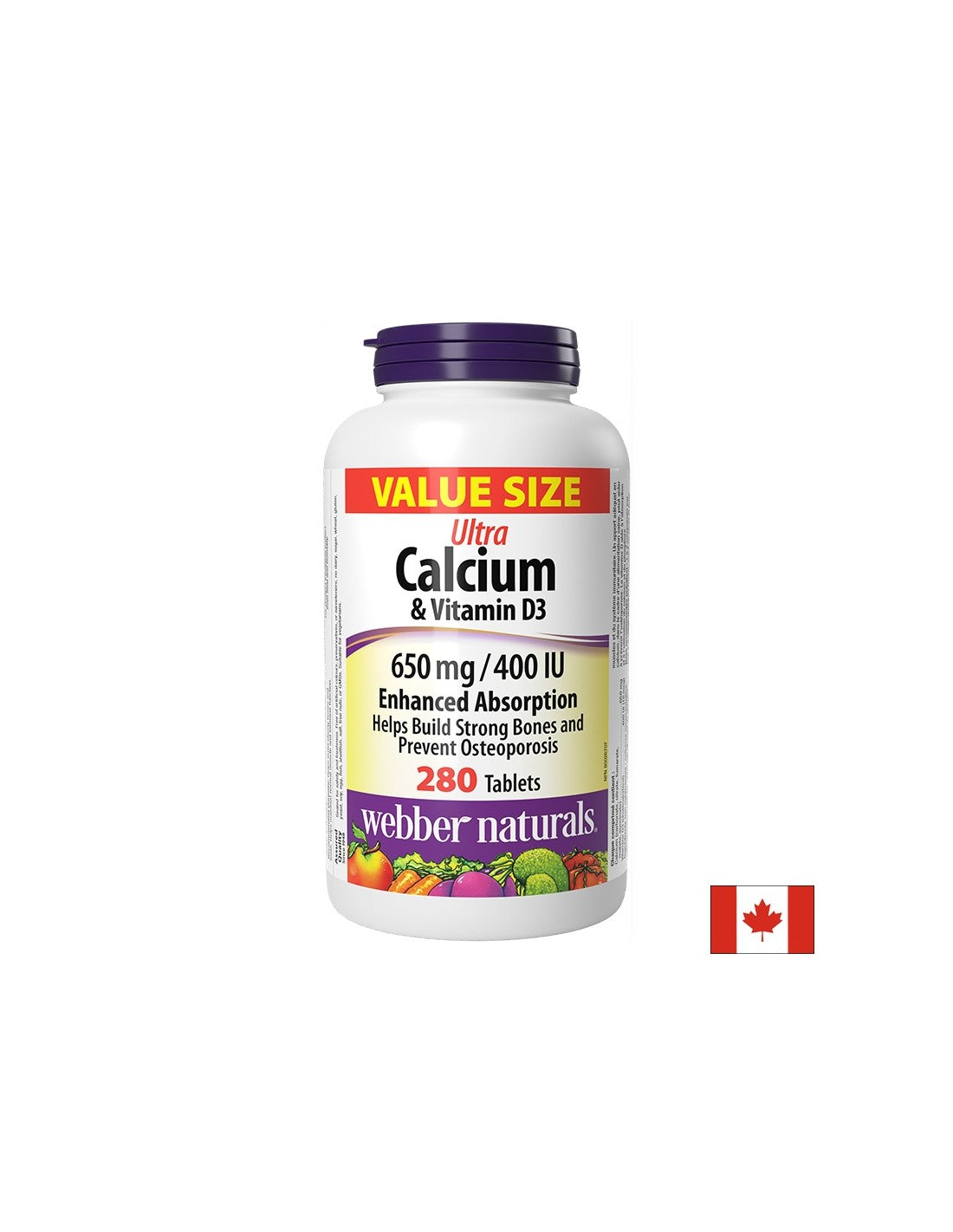 Sistem osos - Ultra Calcium 650 mg + Vitamina D3 400 UI, 280 comprimate