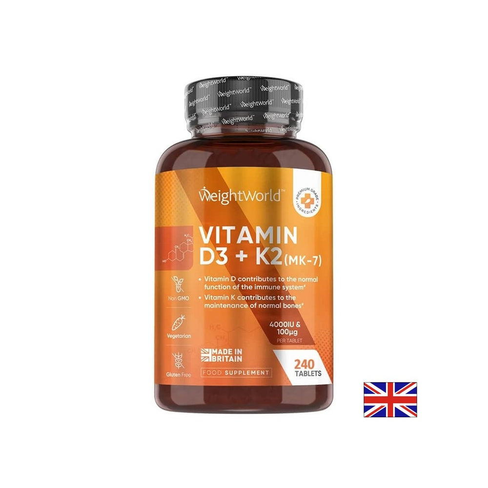 Sistem osos - Vitamina D3 4000 UI + K2 100 µg, 180 comprimate Weight Worl