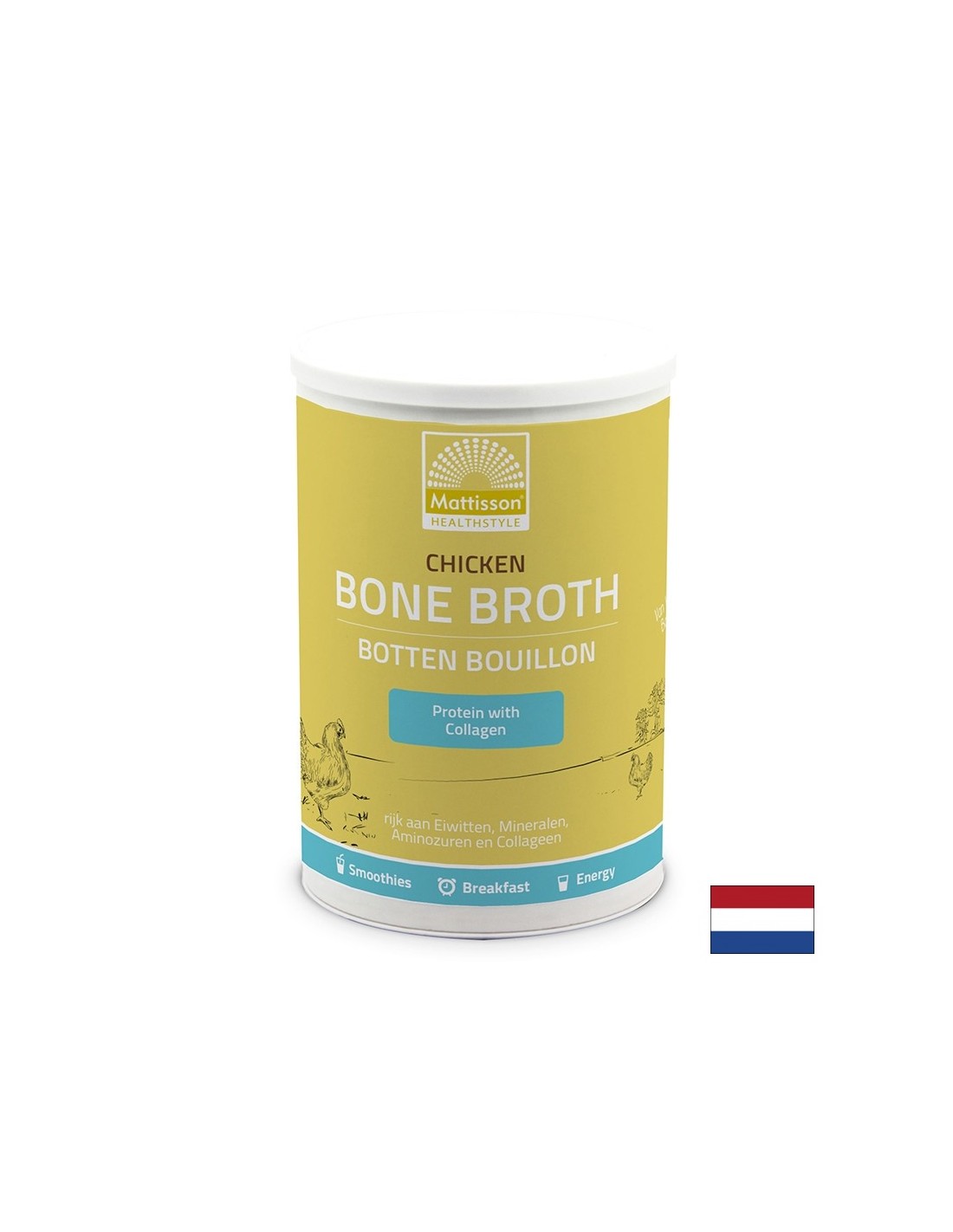 Piele frumoasa si articulatii sanatoase - Bulion de oase de pui, 400 g pudra
