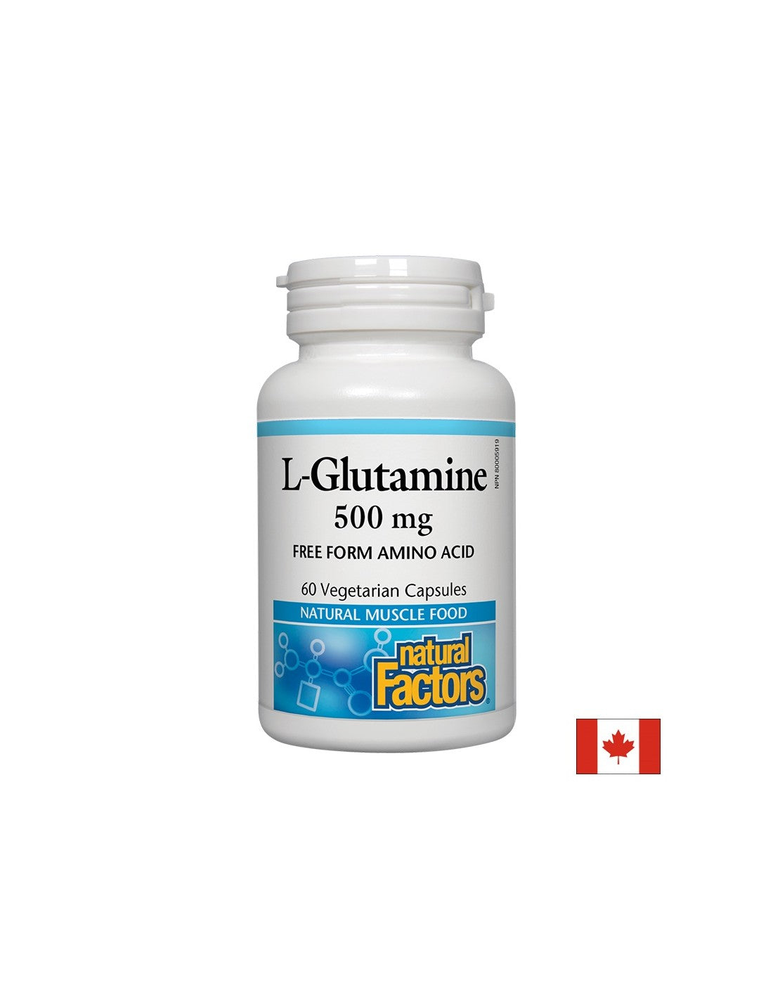Pentru bariera intestinală și funcția musculară - L-glutamina, 500 mg, 60 capsule Natural Factors