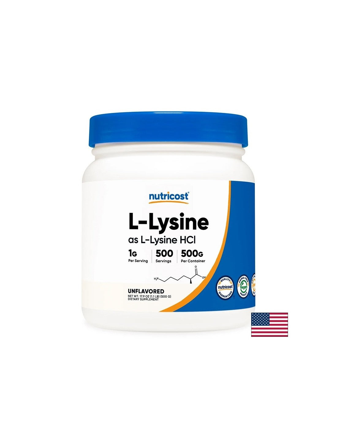 L-Lizină - Protecție imunitară și reparare tisulară, 500 g pulbere