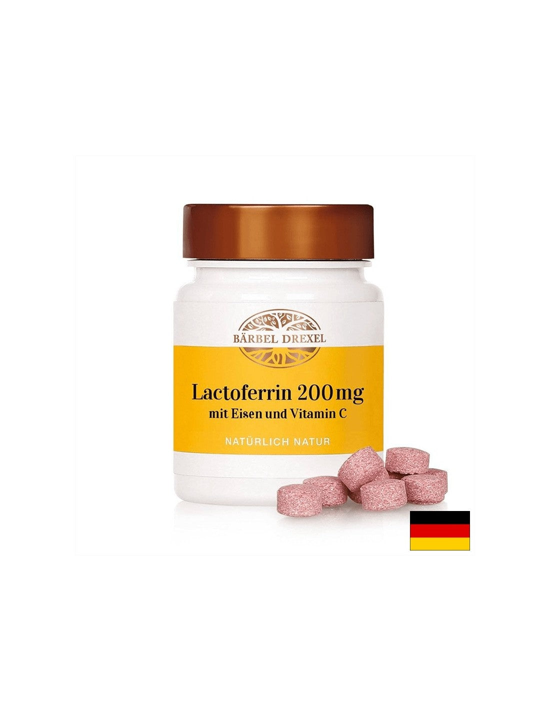 Lactoferină + fier și vitamina C din măceșe - Formulă de întărire a sistemului imunitar, antianemic și tonic, 60 de pastile