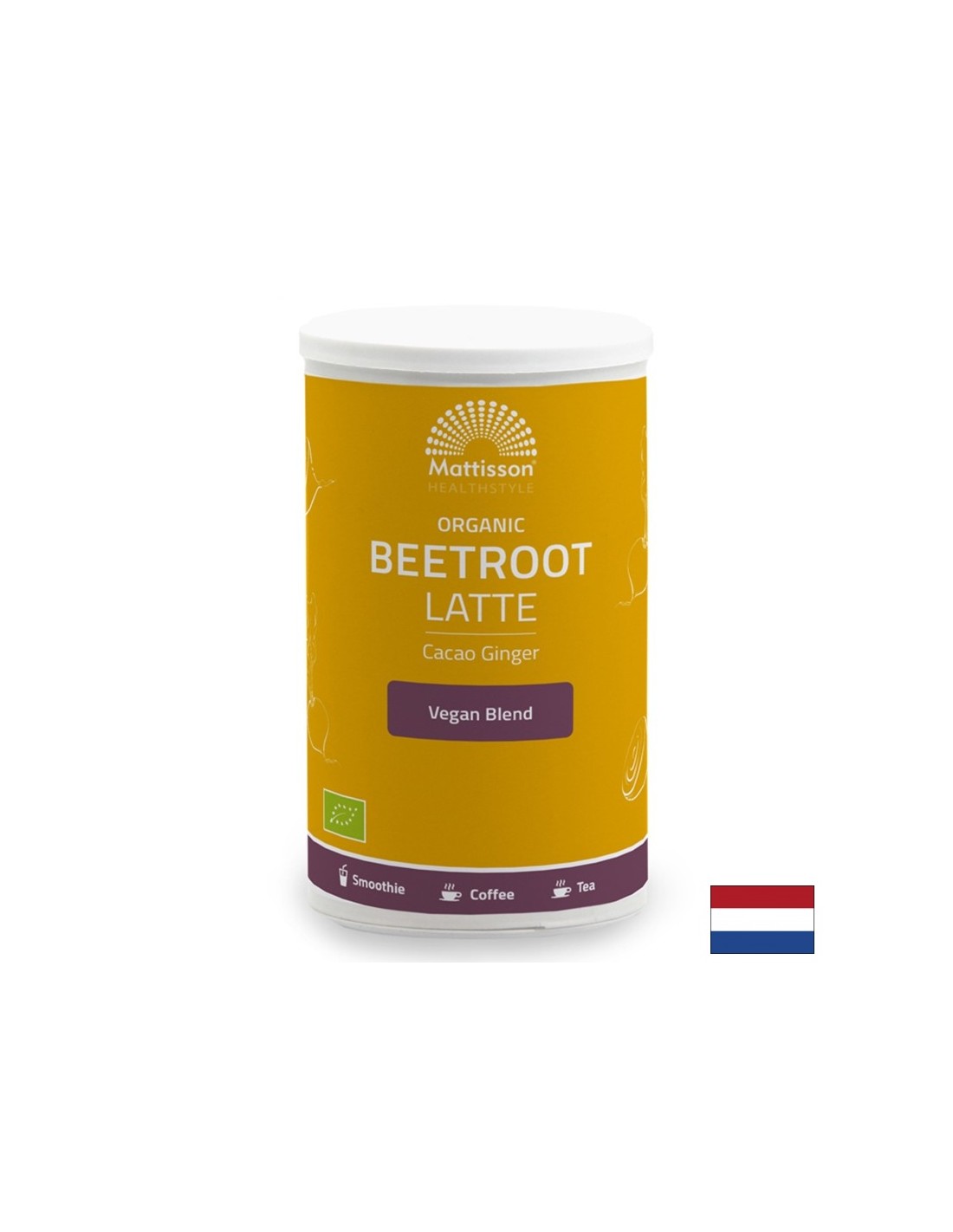 Latte organic cu sfeclă de ghimbir, 160 g pudră Mattisson Healthstyle