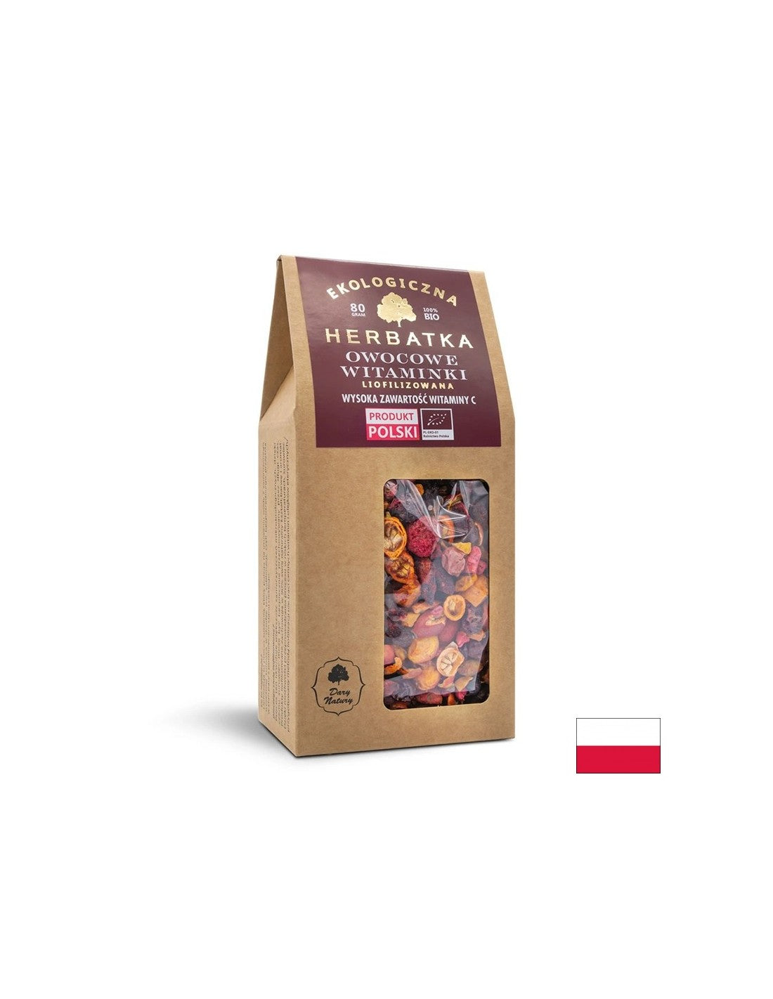 Ceai liofilizat Fruit Bio, 80 g Dary Natury