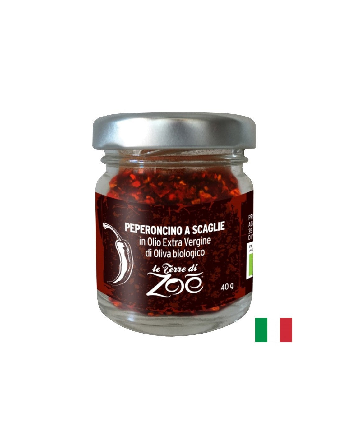 Fulgi de ardei iute în ulei de măsline (extra virgin), BIO, 40 g