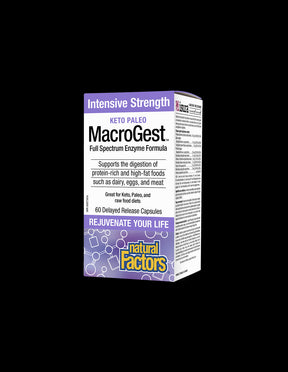 MacroGest™ Keto Paleo - Digestive Enzymes x 60 Natural Factors Extended Release Capsules - Nutra Best Europe