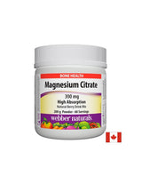 Citrat de magneziu - Citrat de magneziu foarte absorbabil 300 mg, 200 g Pulbere cu aromă de fructe de pădure Webber Naturals