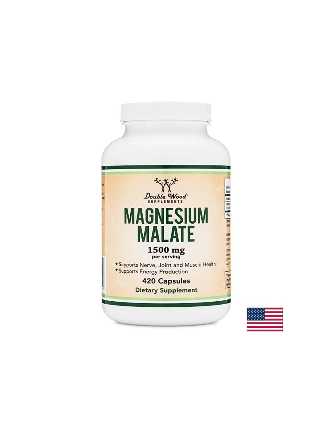 Malat de magneziu, 420 capsule Double Wood