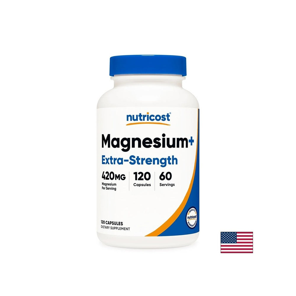 Magneziu+ (oxid + bisglicinat) – Formulă cu doze mari pentru susținerea mușchilor și a sistemului nervos, 210 mg x 120 capsule