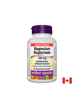 Magnesium Bisglycinate/ Magnesium (bisglycinate) 200 mg x 60 capsules Webber Naturals - Nutra Best Europe