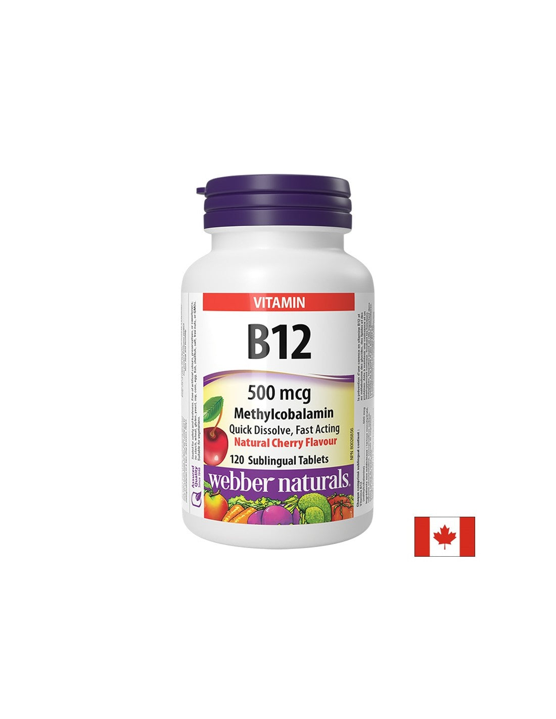 Energie, sistem nervos, funcție cerebrală - Vitamina B12, 500 µg, 120 tablete sublinguale