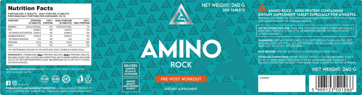 LA Amino Rock | Whey Amino Tablets - 200 Tablete
