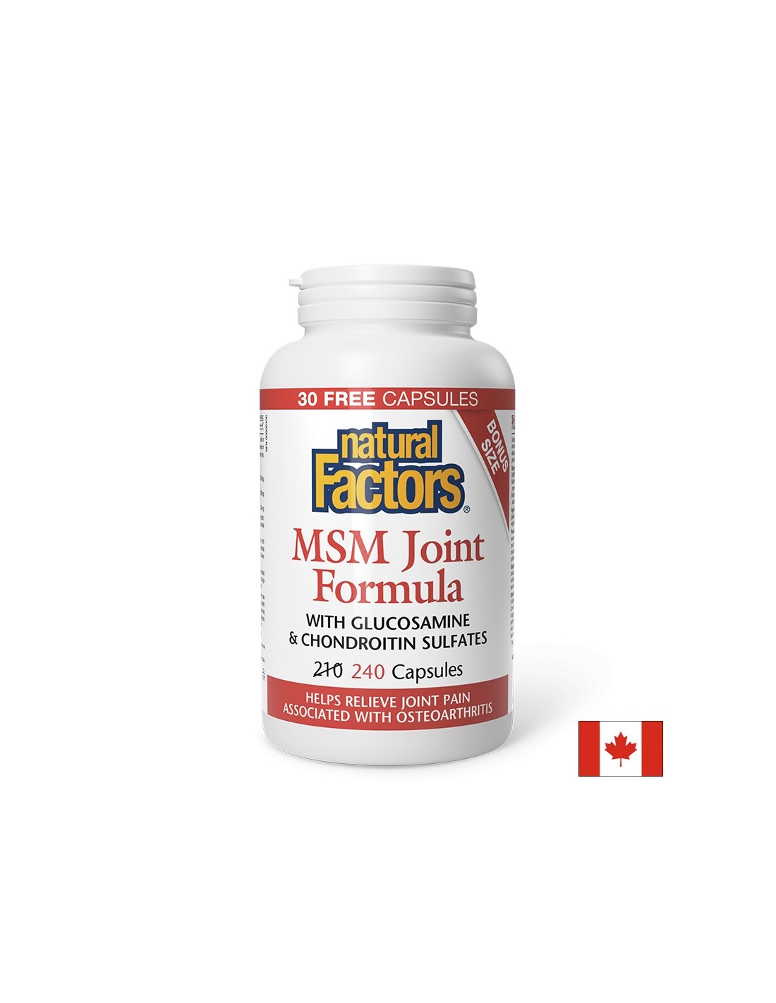 Formula pentru articulații MSM (cu glucozamină și sulfat de condroitin), 240 capsule Natural Factors