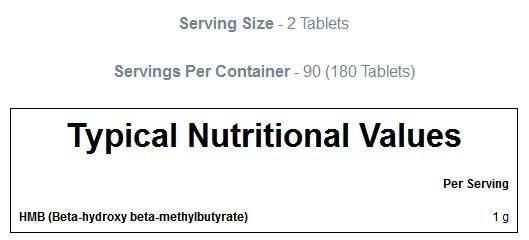 100% HMB Aminoacid - 180 Tablete