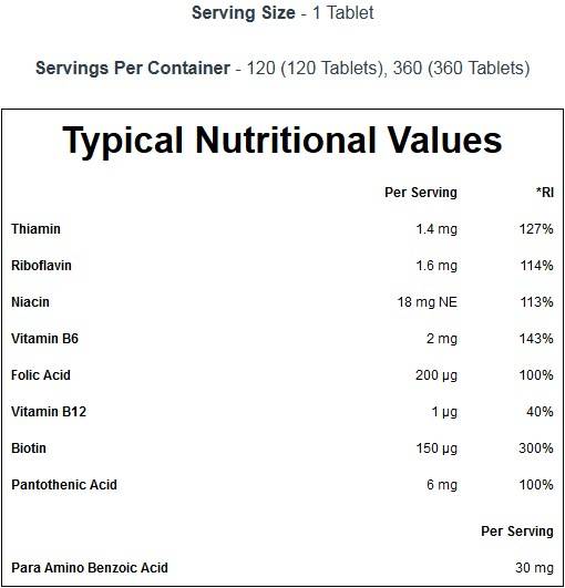 Complex de vitamina B 360 tablete