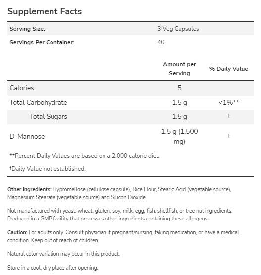 D-Manoză 500 mg - 240 capsule