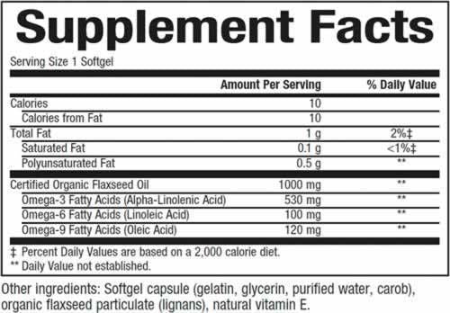 Ulei din semințe de in certificat organic - 90 capsule de gel