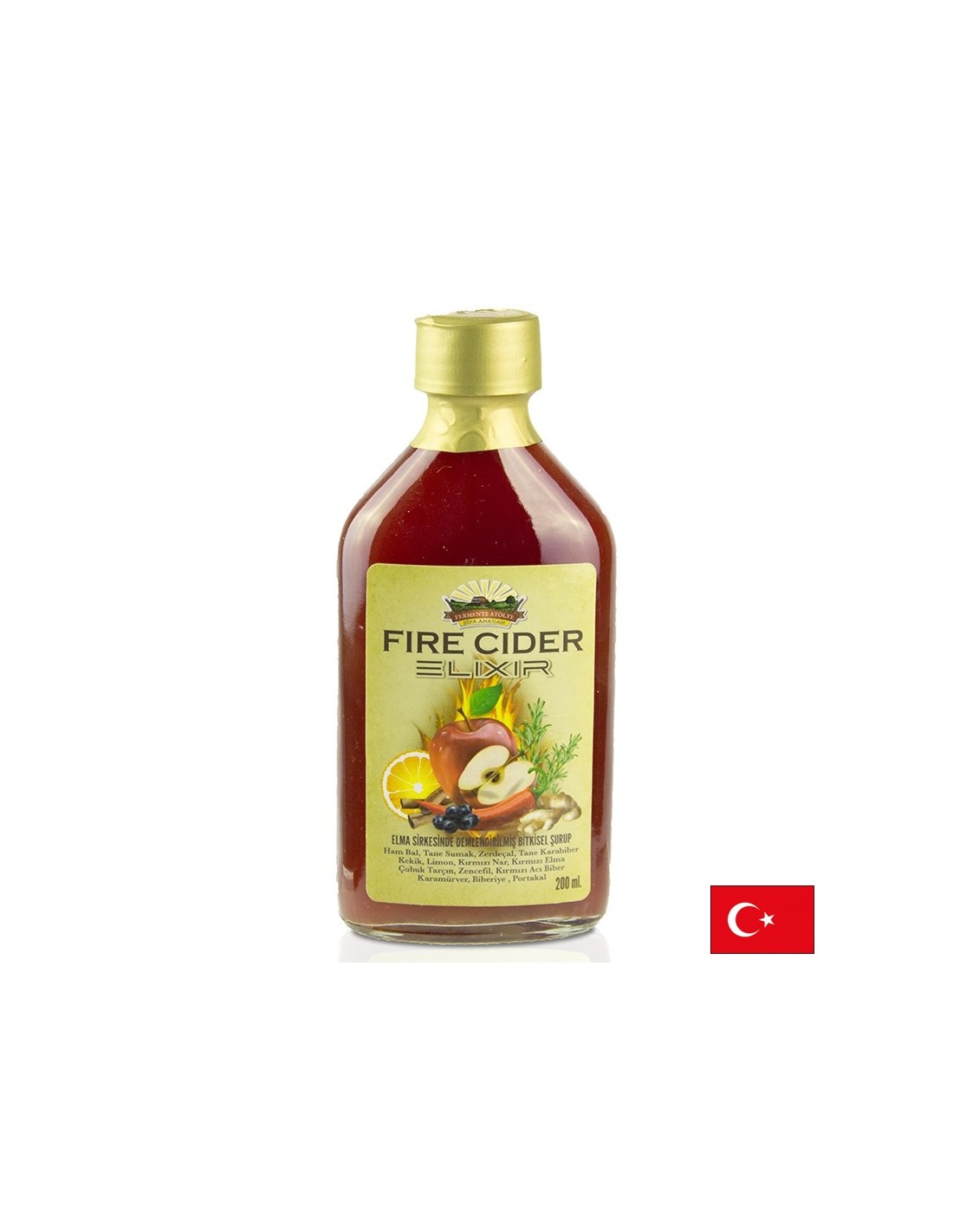 Sirop natural din plante cu oțet de mere și miere - Imunitate puternică și digestie bună, 200 ml, 10 doze