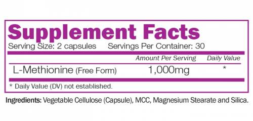 L-Metionină 1000 mg 60 capsule