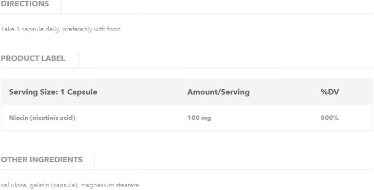Niacină 100 mg - 100 capsule