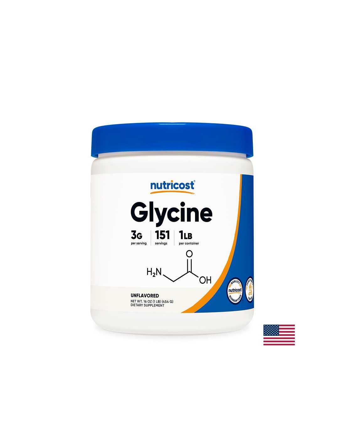 Sistemul nervos și funcția musculară - Glicină, 454 g pulbere Nutricost