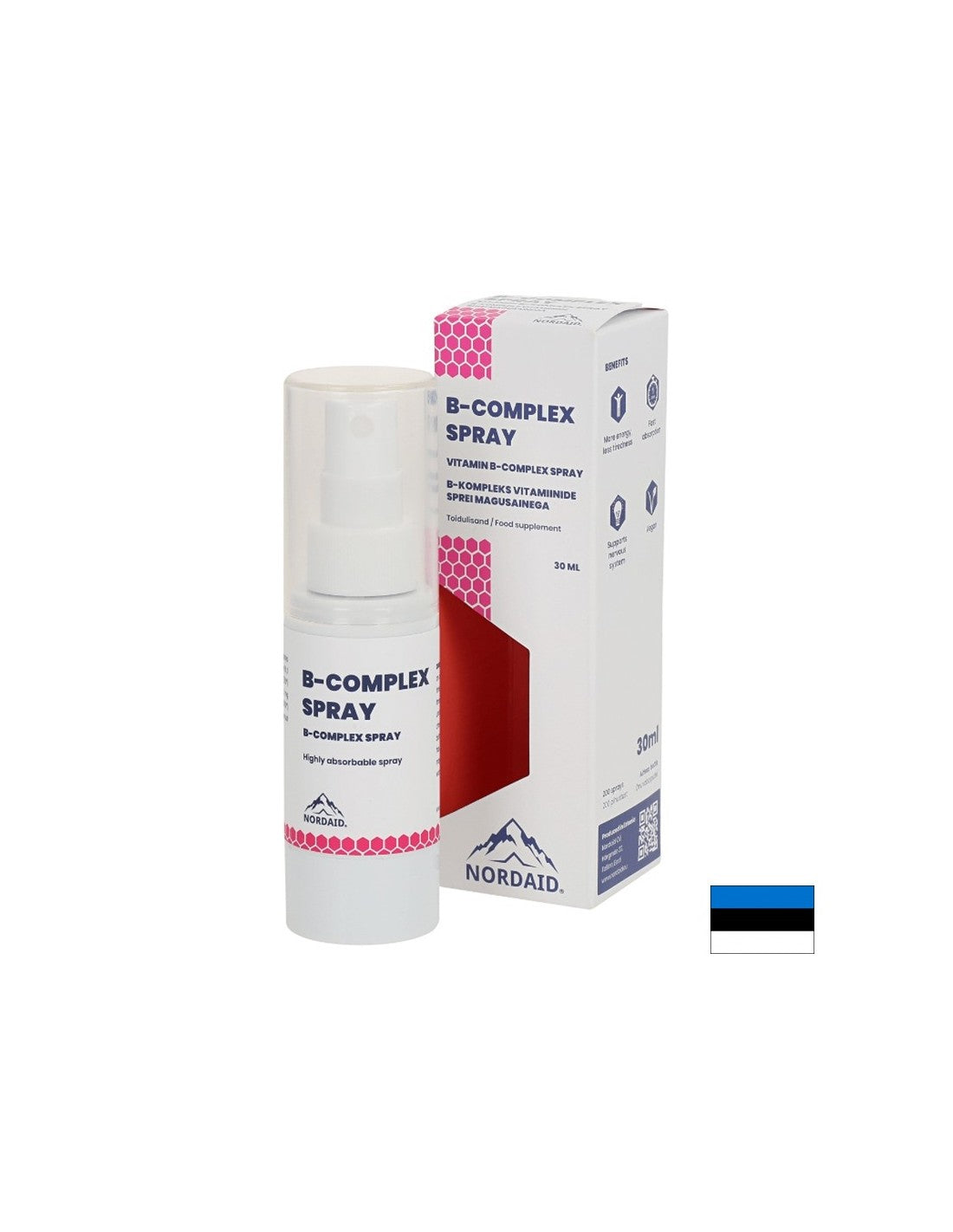 Sistem nervos - Vitamina B-Complex spray de gură cu aromă de mentă, 30 ml / 200 spray-uri Nordaid