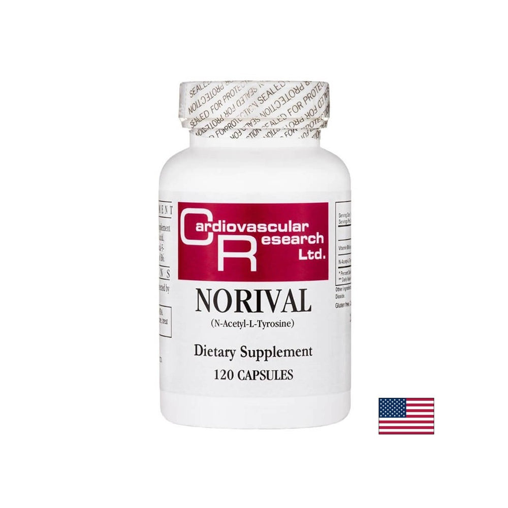 Funcția creierului, motivația, sănătatea emoțională - Norival - formulă cu vitamina B6 și N-acetil-L-tirozină, 120 capsule