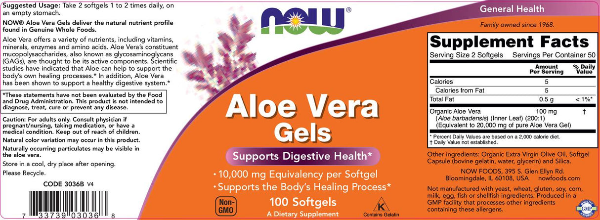 Geluri de aloe vera - 100 de capsule de gel