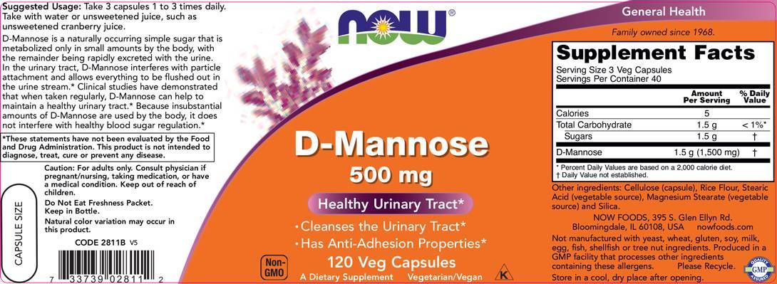 D-Manoză 500 mg - 60 capsule